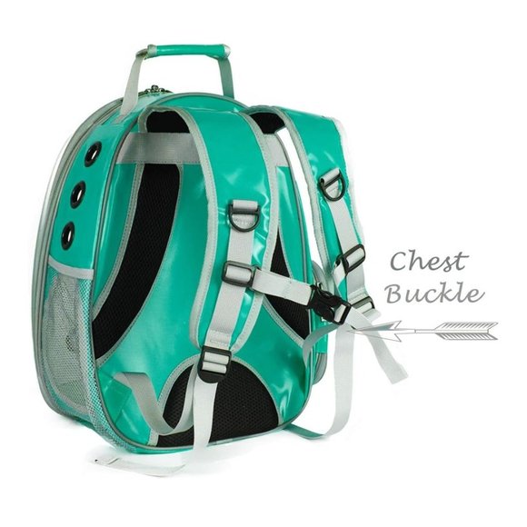 Space Capsule Bubble Cat Backpack Carrier Waterproof Green Pet Backpack - Picture 4 of 5